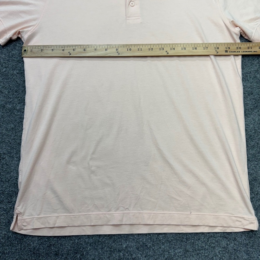 Fabletics Mens Short Sleeve Polo Shirt Peach Pink Cotton Modal Stretch Size M - Picture 5 of 8